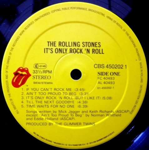 The Rolling Stones - It's Only Rock 'N Roll | Rolling Stones Records (CBS 450202 1) - main