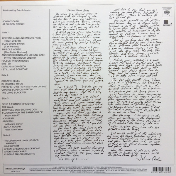 Johnny Cash - At Folsom Prison | Music On Vinyl (MOVLP274) - 4 Johnny Cash - At Folsom Prison | Music On Vinyl (MOVLP274) - 4