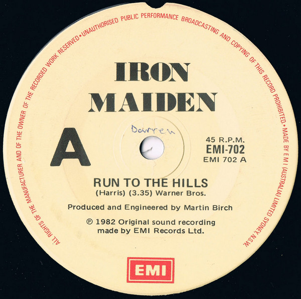 Iron Maiden - Run To The Hills | EMI (EMI-702) - 2