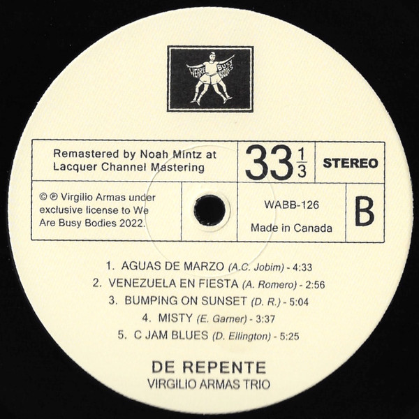 Virgilio Armas Trio - De Repente | We Are Busy Bodies (WABB-126) - 3 Virgilio Armas Trio - De Repente | We Are Busy Bodies (WABB-126) - 3