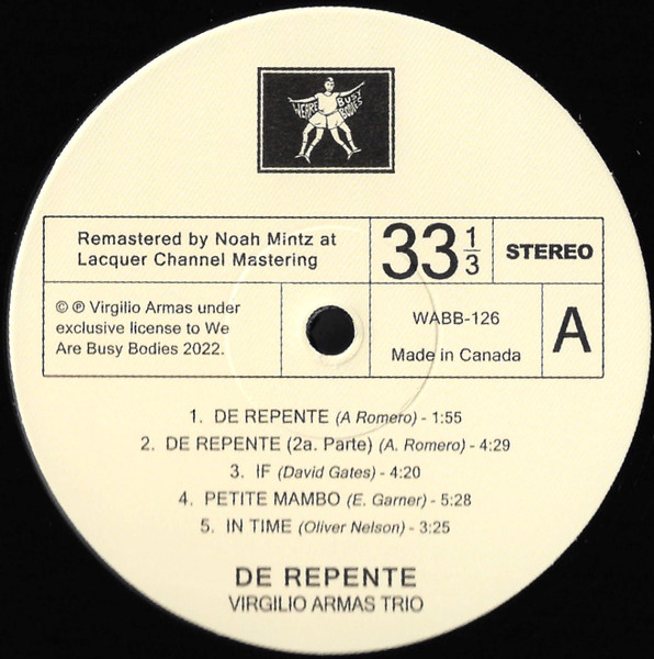 Virgilio Armas Trio - De Repente | We Are Busy Bodies (WABB-126) - 2 Virgilio Armas Trio - De Repente | We Are Busy Bodies (WABB-126) - 2