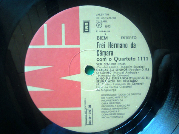 Frei Hermano Da Câmara Com O Quarteto 1111 - Bruma Azul Do Desejado | EMI (8E 062 40300) - 3