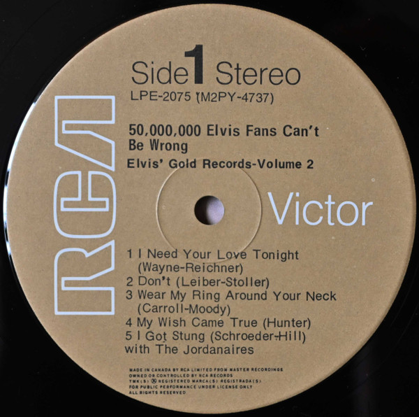 Elvis Presley - 50,000,000 Elvis Fans Can't Be Wrong - Elvis' Gold Records - Volume 2 | RCA Victor (LPE-2075) - 3 Elvis Presley - 50,000,000 Elvis Fans Can't Be Wrong - Elvis' Gold Records - Volume 2 | RCA Victor (LPE-2075) - 3