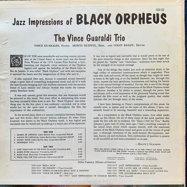 Vince Guaraldi Trio - Jazz Impressions Of Black Orpheus | Fantasy (8089) - 2