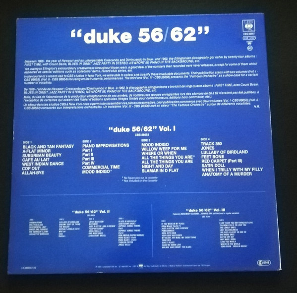 Duke Ellington - "Duke 56/62" Vol. 1 | CBS (CBS 88653)