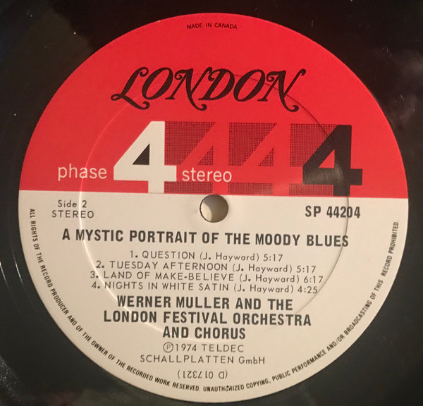 Werner Müller And The London Festival Orchestra And London Festival Chorus - A Mystic Portrait Of The Moody Blues | London Records (SP 44204) - 4
