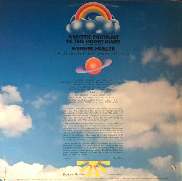 Werner Müller And The London Festival Orchestra And London Festival Chorus - A Mystic Portrait Of The Moody Blues | London Records (SP 44204) - 2