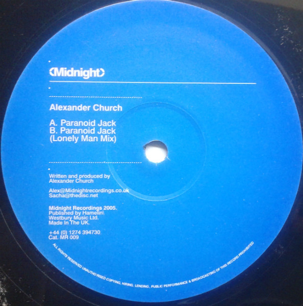Alexander Church - Paranoid Jack | Midnight Recordings (MR 009) - main