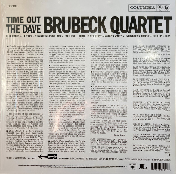 The Dave Brubeck Quartet - Time Out [Vinyl] | Columbia (CS 8192) - 2