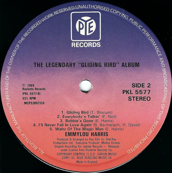 Emmylou Harris - The Legendary "Gliding Bird" Album | Pye Records (PKL 5577) - 4