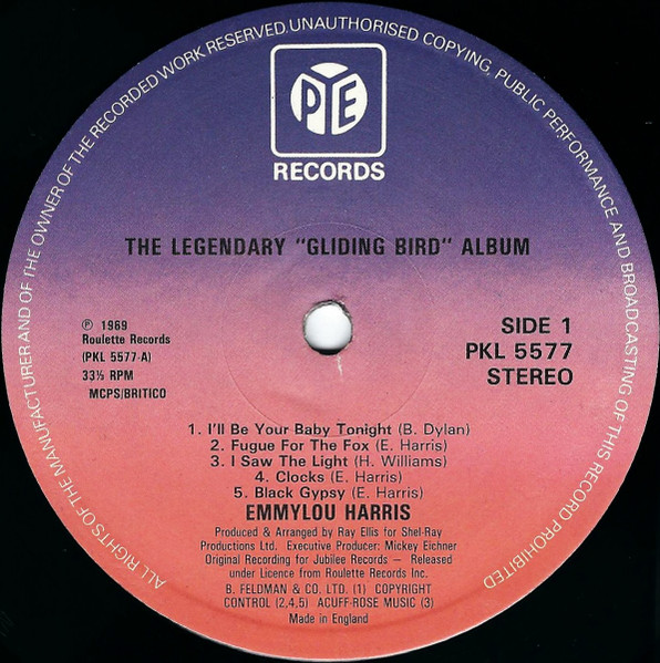 Emmylou Harris - The Legendary "Gliding Bird" Album | Pye Records (PKL 5577) - 3