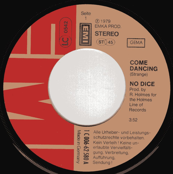 No Dice - Come Dancing | EMI (1C 006-62580) - 3