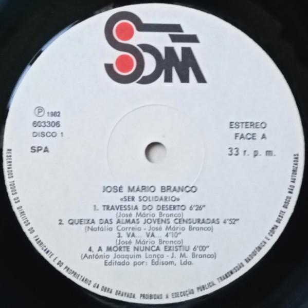 José Mário Branco - Ser Solidário | Som (603306)