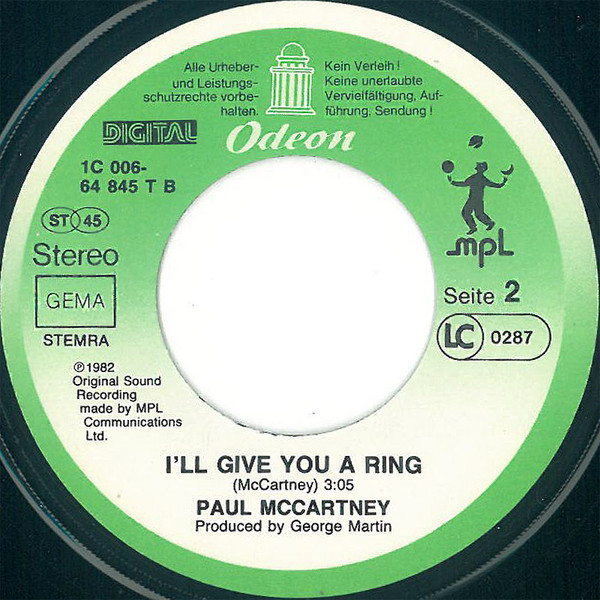 Paul McCartney - Take It Away | Odeon (1C 006-64 845 T) - 4