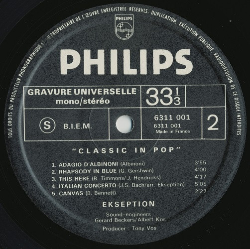 Ekseption - Classic In Pop | Philips (6.311 001)