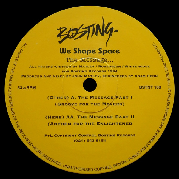 We Shape Space - The Message | Bosting Records (BSTNT 106) - 2 We Shape Space - The Message | Bosting Records (BSTNT 106) - 2