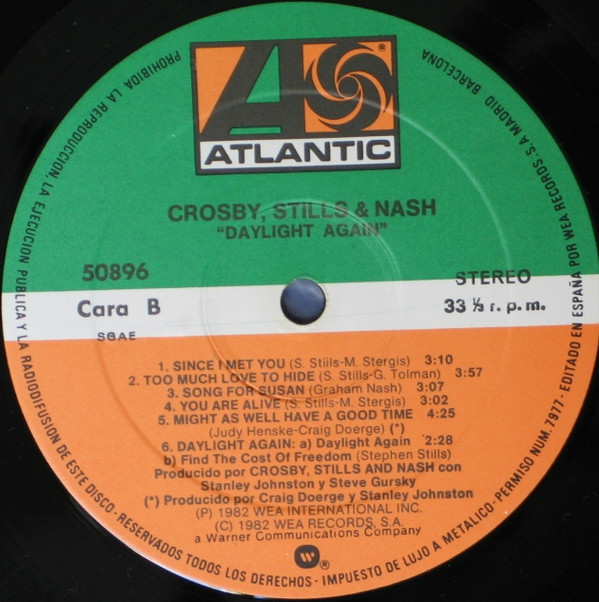 Crosby, Stills & Nash - Daylight Again | Atlantic (50896) - 2