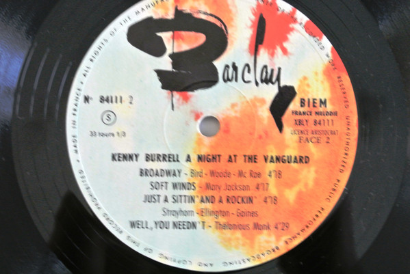 The Kenny Burrell Trio - A Night At The Vanguard | Barclay (84111) - 4 The Kenny Burrell Trio - A Night At The Vanguard | Barclay (84111) - 4