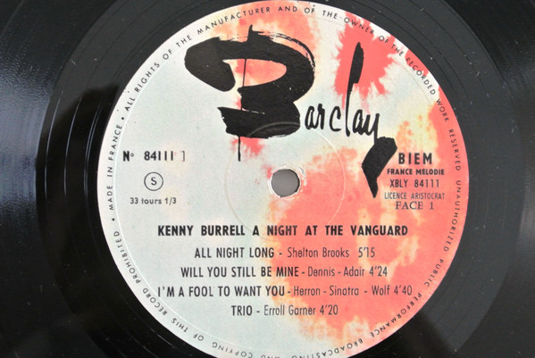 The Kenny Burrell Trio - A Night At The Vanguard | Barclay (84111) - 3 The Kenny Burrell Trio - A Night At The Vanguard | Barclay (84111) - 3