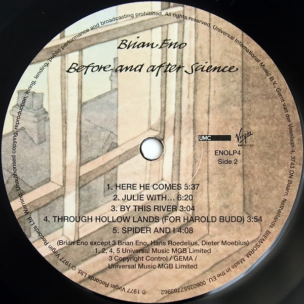 Brian Eno - Before And After Science | Virgin EMI Records (ENOLP4) - 4 Brian Eno - Before And After Science | Virgin EMI Records (ENOLP4) - 4