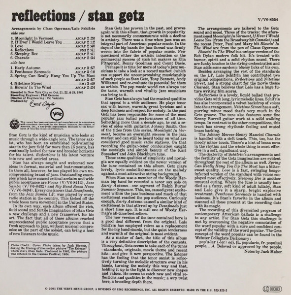 Stan Getz - Reflections | Verve Records (523 322-2) - 2