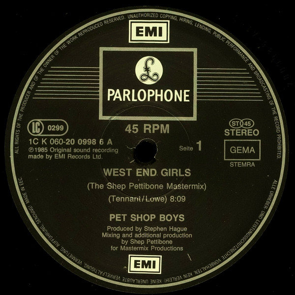 Pet Shop Boys - West End Girls (The Shep Pettibone Mastermix) | Parlophone (1C K 060 20 0998 6) - 3 Pet Shop Boys - West End Girls (The Shep Pettibone Mastermix) | Parlophone (1C K 060 20 0998 6) - 3
