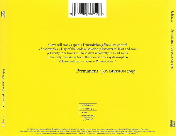 Joy Division - Permanent: Joy Division 1995 | London Records (828624.2) - 2 Joy Division - Permanent: Joy Division 1995 | London Records (828624.2) - 2