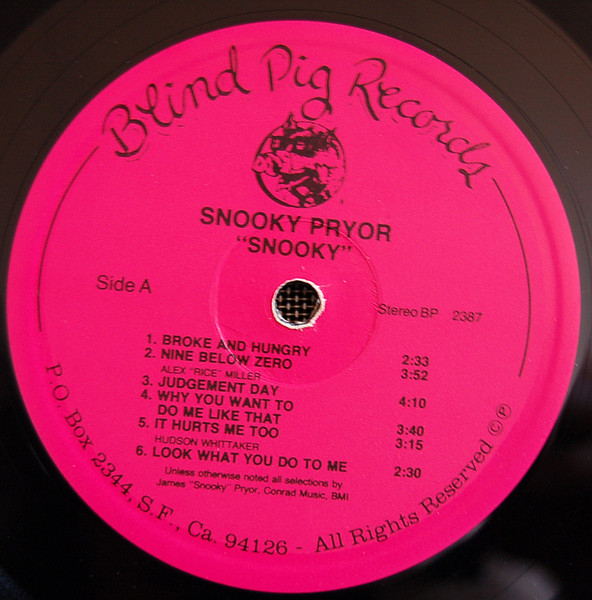 Snooky Pryor - Snooky | Blind Pig Records (BP 2387) - 3 Snooky Pryor - Snooky | Blind Pig Records (BP 2387) - 3