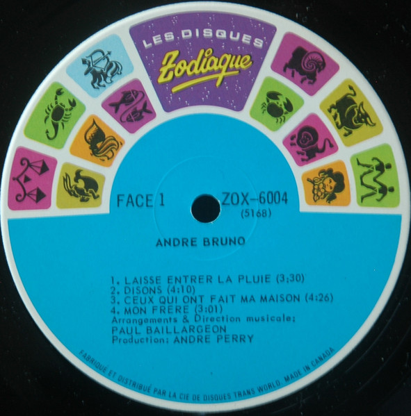 André Bruneau - Adresse Inconnue | Les Disques Zodiaque (ZOX-6004) - 3 André Bruneau - Adresse Inconnue | Les Disques Zodiaque (ZOX-6004) - 3