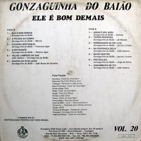 Gonzaguinha Do Baião - Ele É Bom Demais | GDB Discos (GDBLP. 0015) - 2