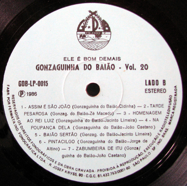 Gonzaguinha Do Baião - Ele É Bom Demais | GDB Discos (GDBLP. 0015) - 4