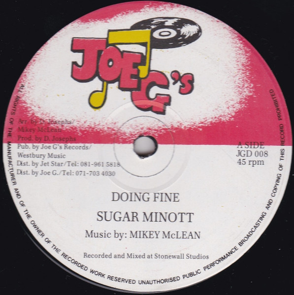 Sugar Minott - Doing Fine | Joe G's (JGD 008)