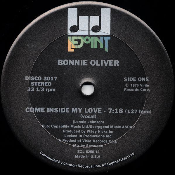 Bonnie Oliver - Come Inside My Love | Lejoint (Disco 3017)