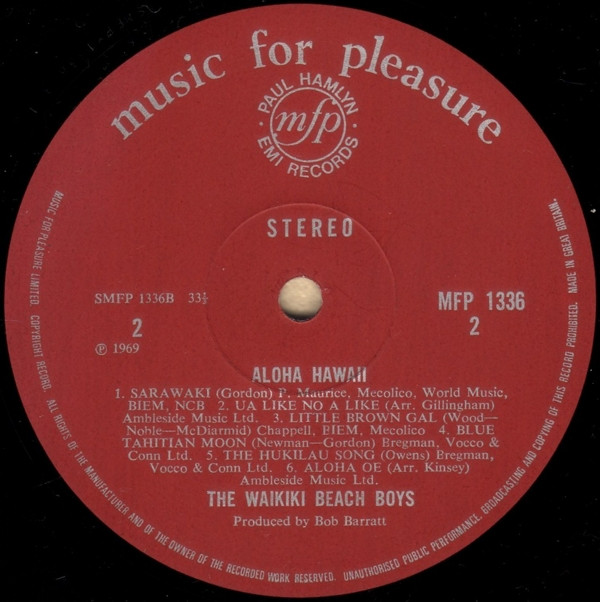 The Waikiki Beach Boys - Aloha Hawaii | Music For Pleasure (MFP 1336) - 4