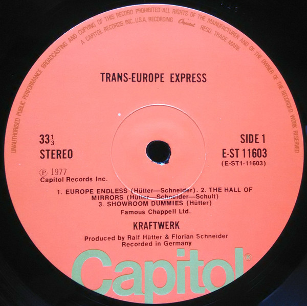 Kraftwerk - Trans-Europe Express | Capitol Records (E-ST 11603) - 3 Kraftwerk - Trans-Europe Express | Capitol Records (E-ST 11603) - 3