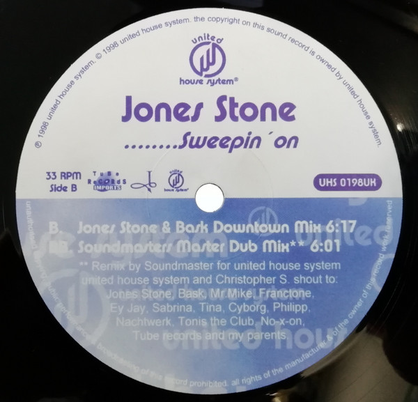 Christopher S. / Jones Stone - Get Real / Sweepin' On | United House System (UHS 0198UK) - 3