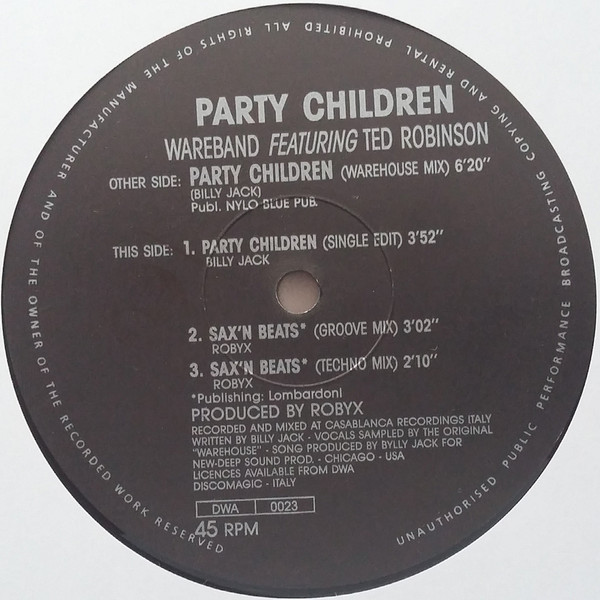 Wareband Feat. Tad Robinson - Party Children | DWA (Dance World Attack) (DWA 00.23) - 2 Wareband Feat. Tad Robinson - Party Children | DWA (Dance World Attack) (DWA 00.23) - 2