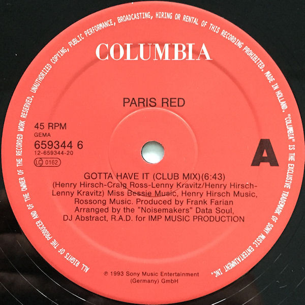 Paris Red - Gotta Have It (From New York Straight To Paris) | Columbia (COL 659344 6)