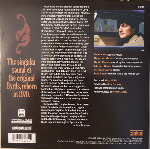 Gene Clark - One In A Hundred / She's The Kind Of Girl 7" | Sundazed Music (S 240) - 2 Gene Clark - One In A Hundred / She's The Kind Of Girl 7" | Sundazed Music (S 240) - 2