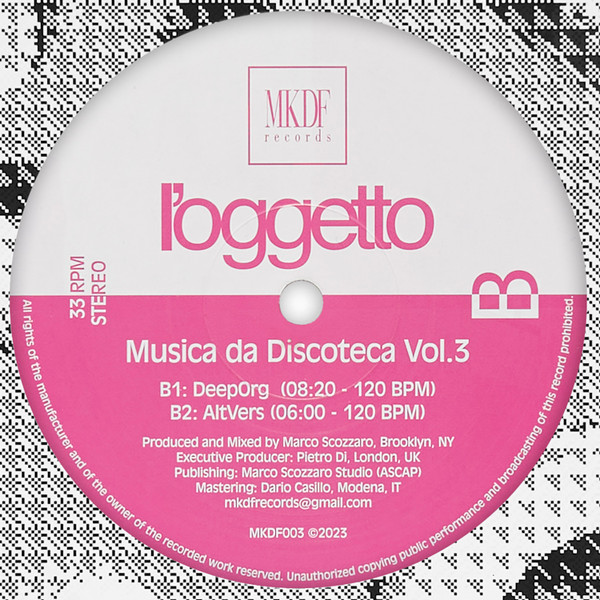 l'oggetto - Musica da Discoteca vol.3 | MKDF Records (MKDF003) - 3 l'oggetto - Musica da Discoteca vol.3 | MKDF Records (MKDF003) - 3