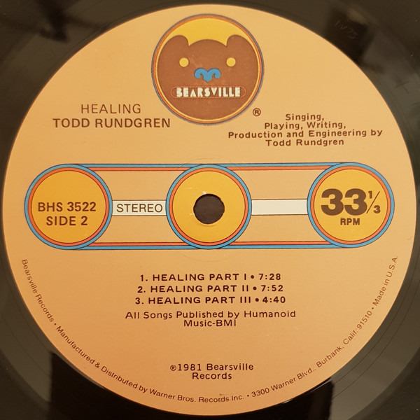 Todd Rundgren - Healing | Bearsville (BHS 3522) - 4