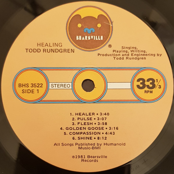 Todd Rundgren - Healing | Bearsville (BHS 3522) - 3