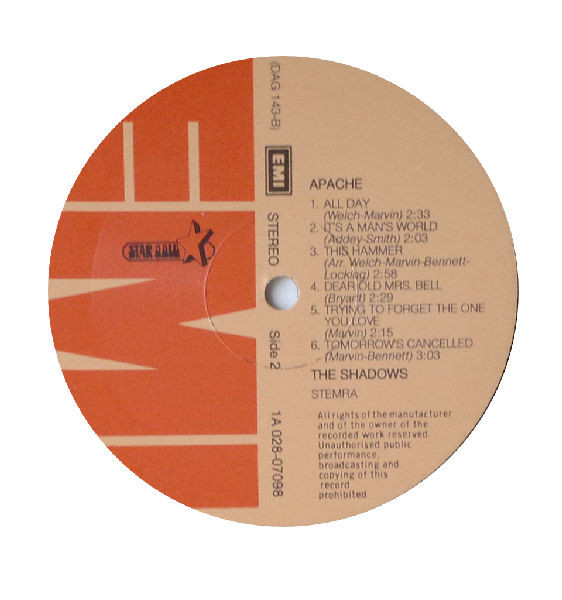 The Shadows - Apache | EMI (1A 028-07098) - 4 The Shadows - Apache | EMI (1A 028-07098) - 4