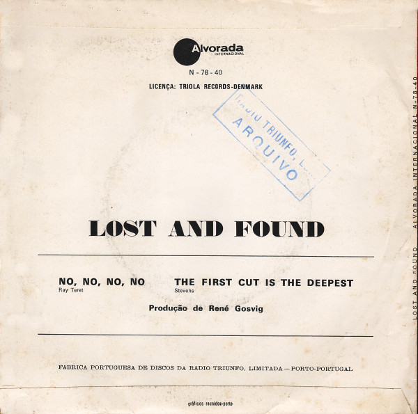 Lost & Found - No, No, No, No / The First Cut Is The Deepest | Alvorada Internacional (N-78-40) - main