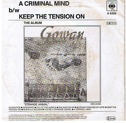 Gowan - A Criminal Mind | CBS (CBSA 6265) - 2