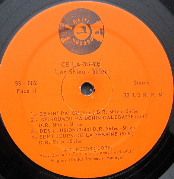Les Shleu-Shleu - Cé La Ou Yé | Haiti Record (SS - 002) - 2