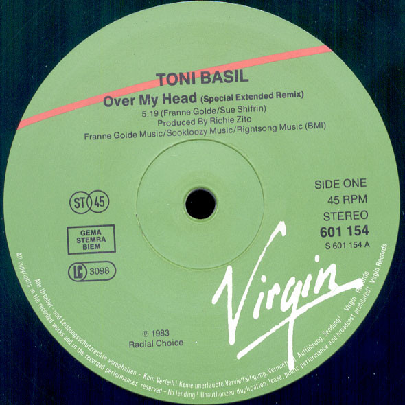 Toni Basil - Over My Head | Virgin (601 154) - 3