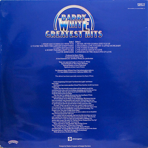 Barry White - Greatest Hits | Casablanca (PRICE 13) - 2