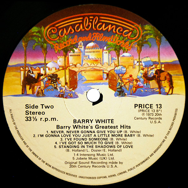 Barry White - Greatest Hits | Casablanca (PRICE 13) - 4