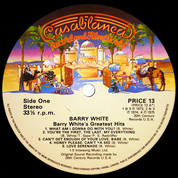 Barry White - Greatest Hits | Casablanca (PRICE 13) - 3